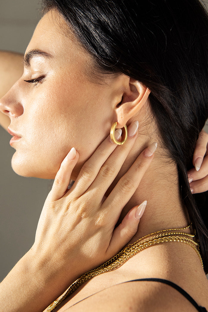 MODDAM - Klapp-Creolen, Gelbgold, 8 Karat