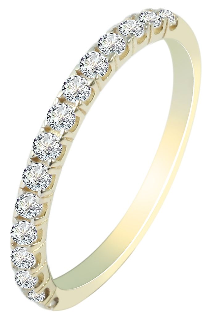 MODDAM - Gold Ring "Alison" mit Zirkoniabesatz, Gelbgold