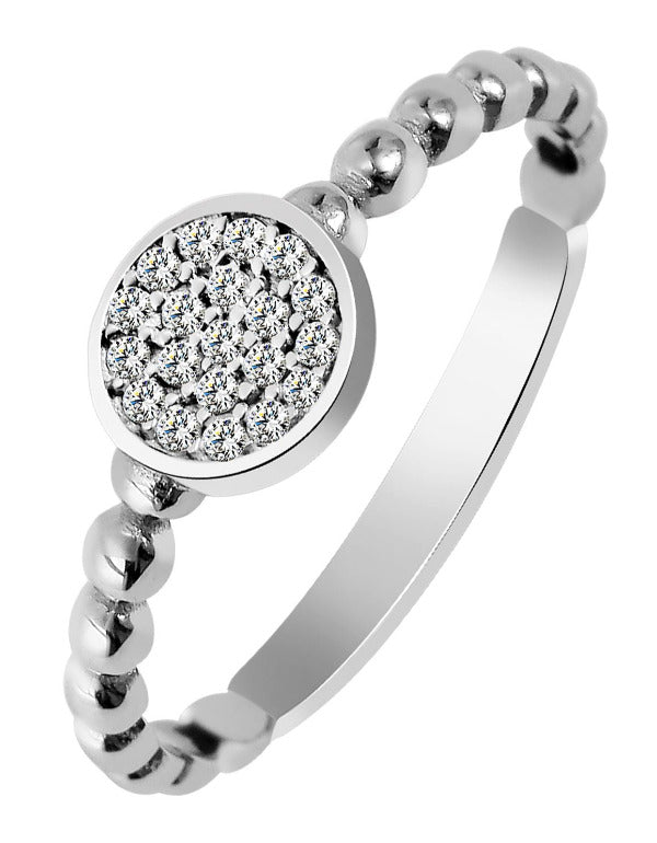 MODDAM - Echt Silber Ring "Eivor" mit Zirkoniabesatz,rhodiniert