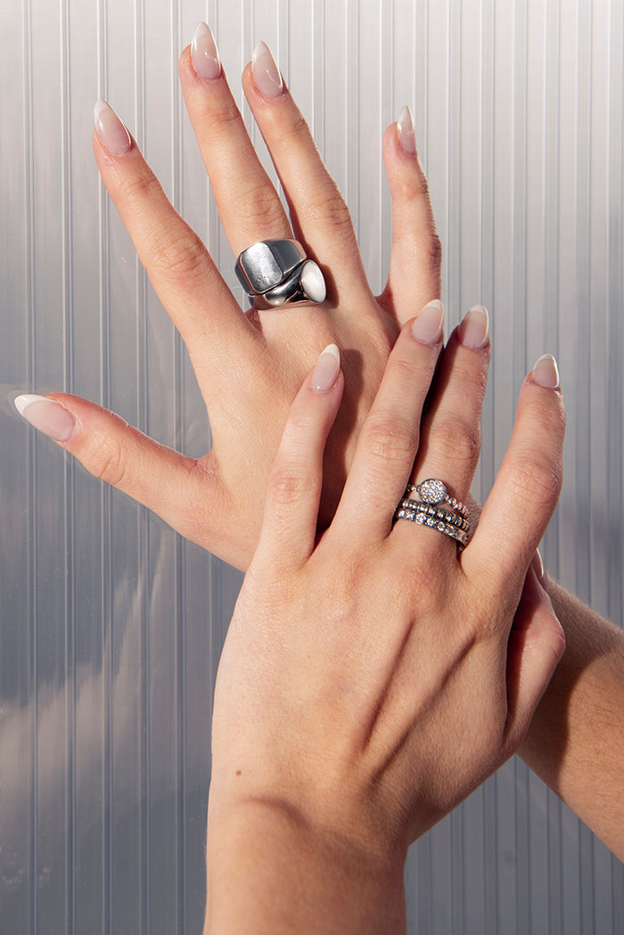 MODDAM - Echt Silber Ring "Eivor" mit Zirkoniabesatz,rhodiniert