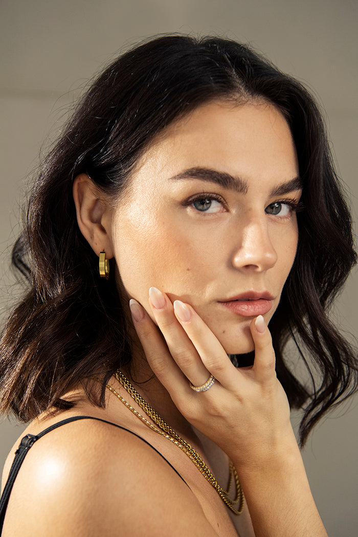 MODDAM - Gold Ring "Alison" mit Zirkoniabesatz, Gelbgold