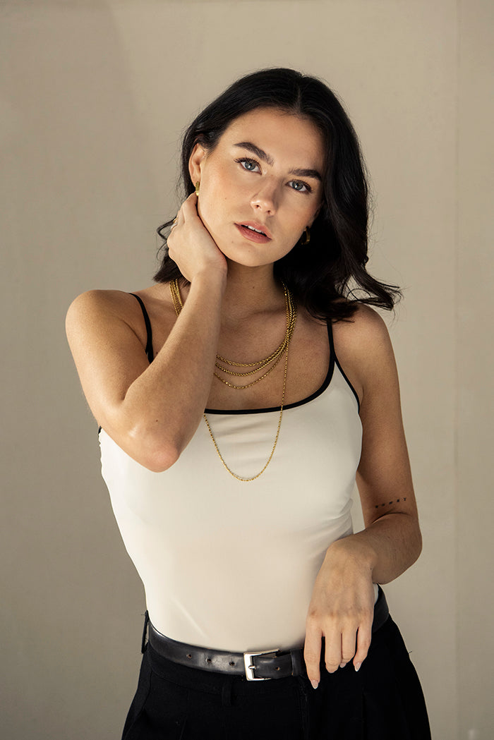 MODDAM - "Lizeh" Veneziakette, Edelstahl, goldfarben