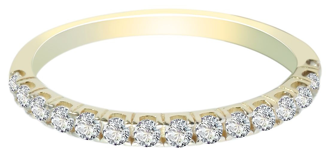 MODDAM - Gold Ring "Alison" mit Zirkoniabesatz, Gelbgold