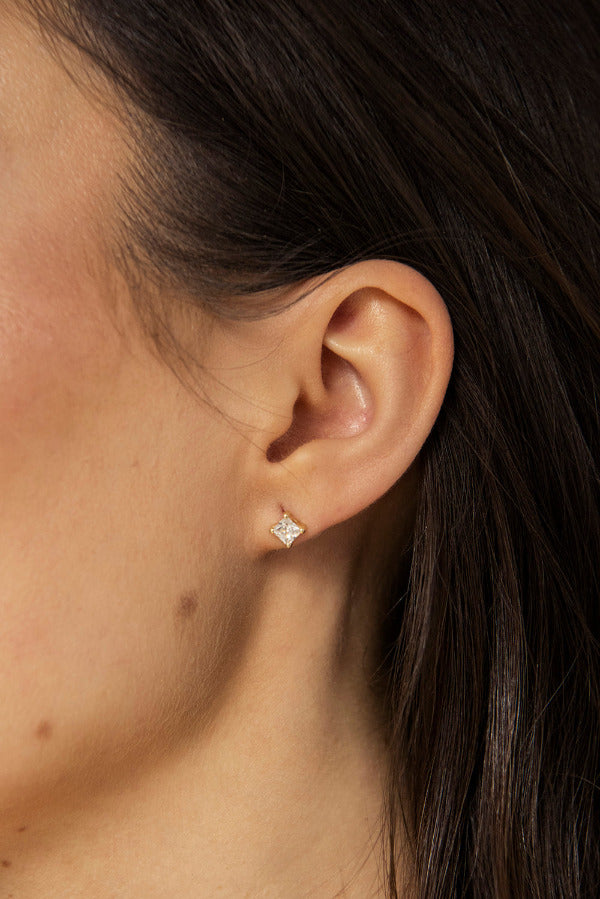 MODDAM-Gold Ohrstecker, Zirkoniastein, Gelbgold, 8 Karat