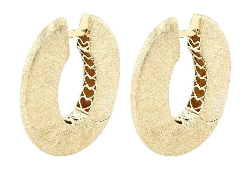 MODDAM - Gelbgold Creolen, 8 Karat, eismatt