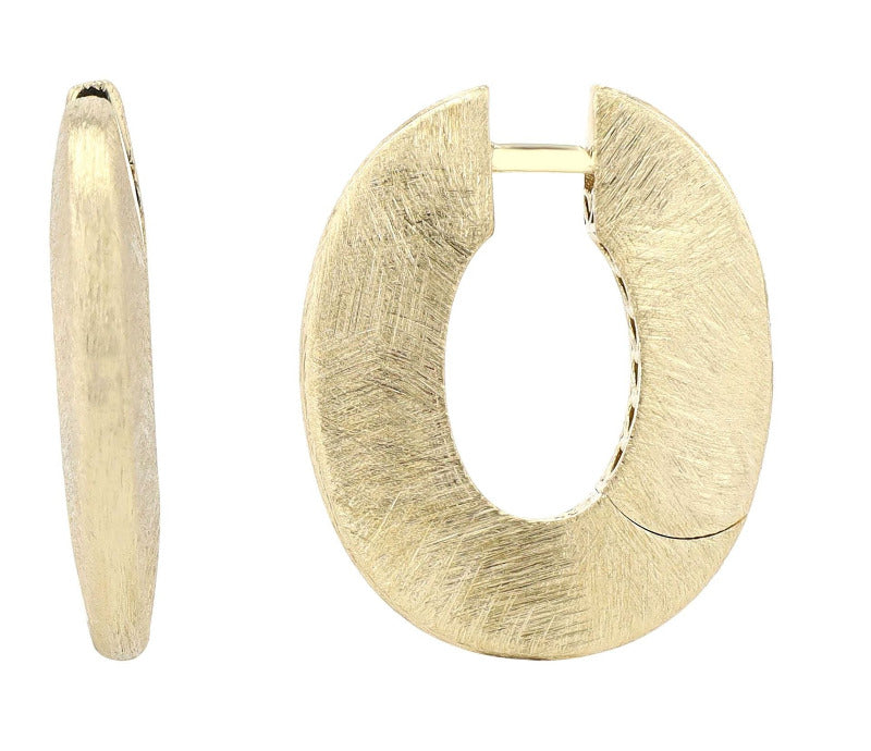 MODDAM - Gelbgold Creolen, 8 Karat, eismatt