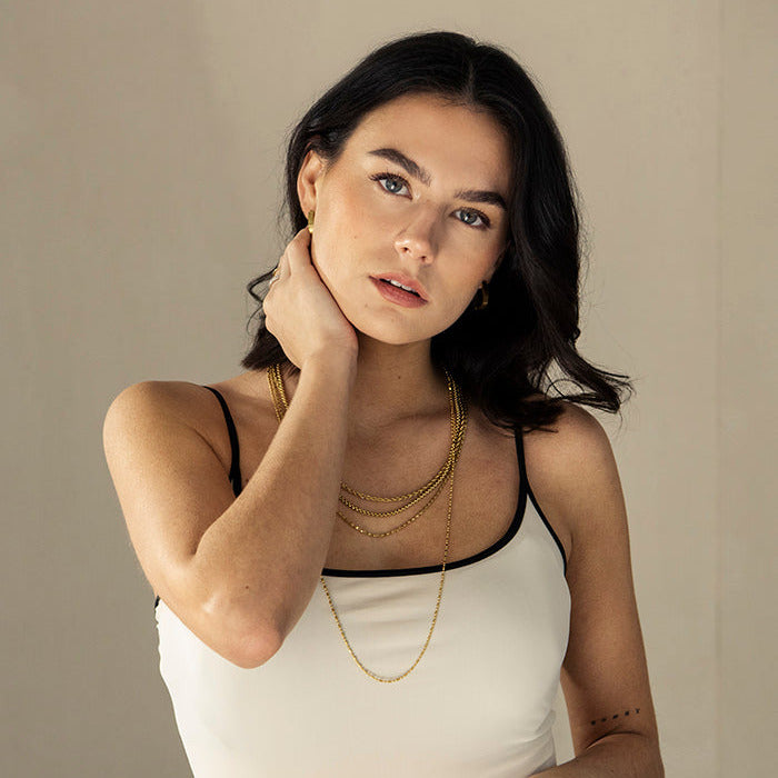 MODDAM - "Lizeh" Veneziakette, Edelstahl, goldfarben