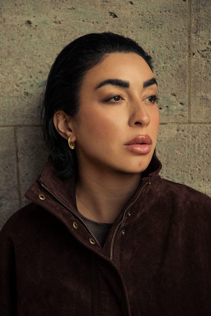 MODDAM - Gelbgold Creolen, 8 Karat, eismatt