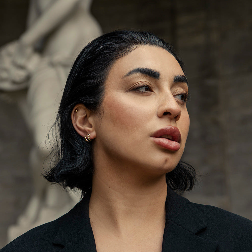 MODDAM - Gold Klapp-Creolen "Jonina", Gelbgold, 8 Karat