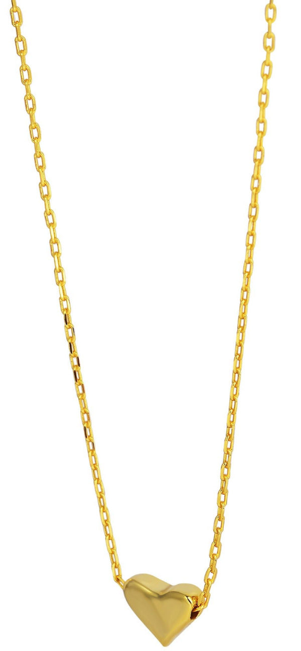 MODDAM-Echt Silber Halskette mit Herzanhänger "Kanani", vergoldet